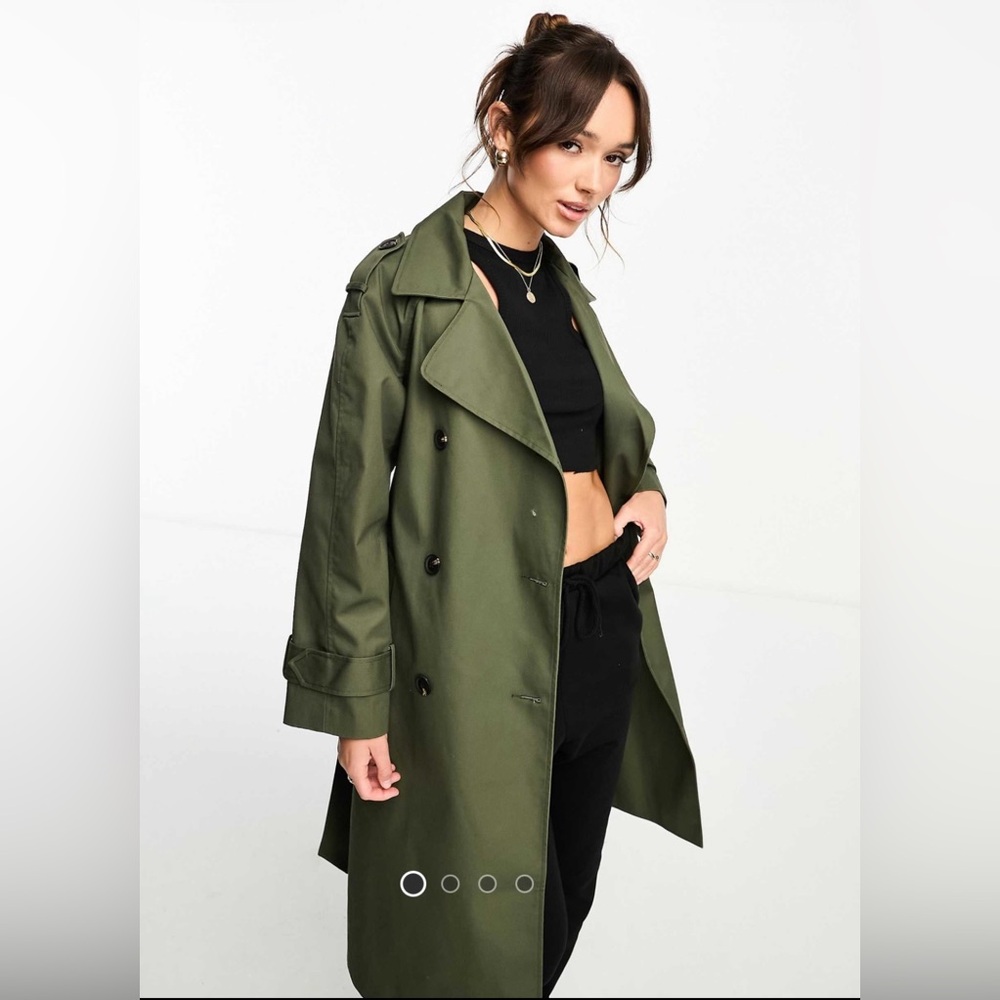 ASOS Women's Olive Green Trench Coat